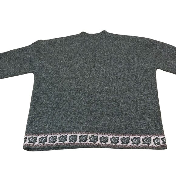 Vintage Woolrich Womens * M-L Gray Knit Wool V Neck Ivy Trim Pullover with FLAW - Picture 6 of 13